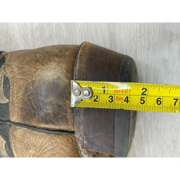 Tony Lama 6171C Men's 7.5 Brown Leather Western Cowboy Boots USA Made Vintage